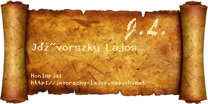 Jávorszky Lajos névjegykártya