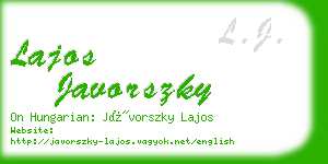 lajos javorszky business card